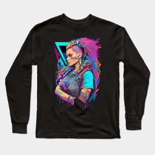 Neon Cyberpunk Viking - V1.15 Long Sleeve T-Shirt